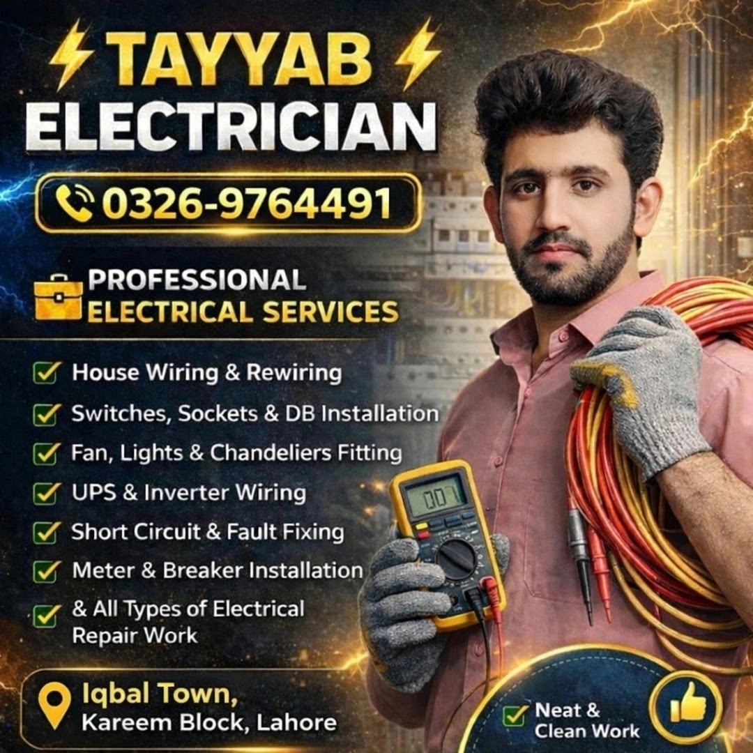 Tayyab electrician Allama Iqbal town